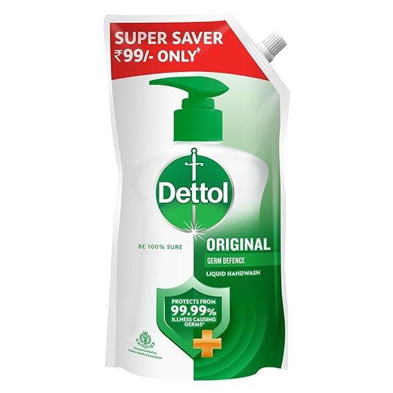 Dettol Liquid Handwash Refill - Original Hand Wash- 675ml | Germ Defence Formula | 10x Better Germ Protection