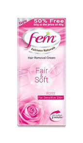 Fem Fairness Naturals Fair & Soft Hair Removal Cream for Sensitive Skin Rose