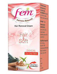 Fem Fairness Naturals Hair Removal Cream Fair and Soft for Dry Skin(Sandal)